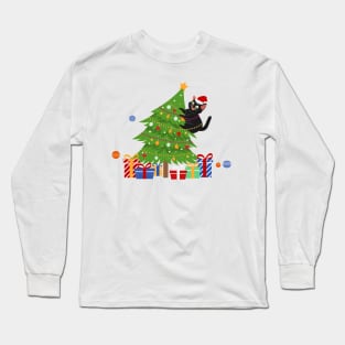 Cat Meowy Family Matching Christmas Pajamas Santa Cats Xmas Long Sleeve T-Shirt